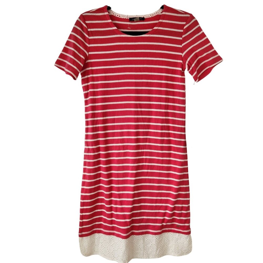 NWT Tommy Hilfiger Striped Pink Polo Shirt Dress Collegiate Nautical Preppy XS